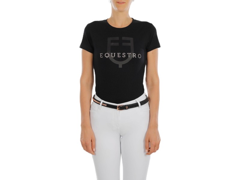 T-SHIRT DONNA LOGO GLITTER EQUESTRO